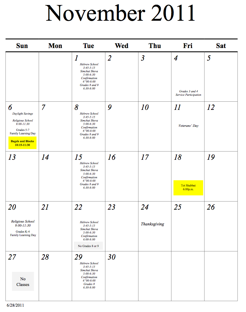 Academic Temple Academic Calendar